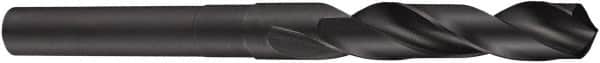 DORMER - 1-1/8" Drill, 118° Point, High Speed Steel Silver Deming & Reduced Shank Drill Bit - Oxide Finish, 6" OAL, Straight Shank, 3" Flute Length, Right Hand Cut, Standard Point, Spiral Flute, Regular Spiral - Americas Industrial Supply