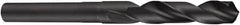 DORMER - 1-1/8" Drill, 118° Point, High Speed Steel Silver Deming & Reduced Shank Drill Bit - Oxide Finish, 6" OAL, Straight Shank, 3" Flute Length, Right Hand Cut, Standard Point, Spiral Flute, Regular Spiral - Americas Industrial Supply