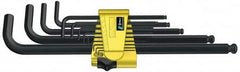 Wera - 13 Piece L-Key Combo Hex Key Set - Hex Range 0.05 to 3/8", 8-1/2" OAL, Alloy Steel - Americas Industrial Supply