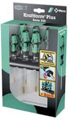 Wera - 6 Piece Torx Screwdriver Set - Bit Sizes: Torx T10, T15, T20, T25, T30 & T40 - Americas Industrial Supply