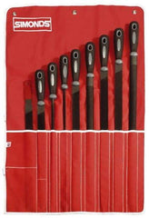 Simonds File - 9 Piece American Pattern File Set - 6", 10" Long, Bastard/Smooth Coarseness - Americas Industrial Supply