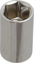 Paramount - 3/8" Drive, Standard Hand Socket - 6 Points, 1-3/16" OAL, Steel, Chrome Finish - Americas Industrial Supply