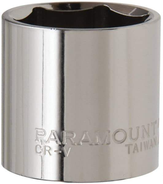 Paramount - 3/8" Drive, Standard Hand Socket - 6 Points, 1-3/16" OAL, Steel, Chrome Finish - Americas Industrial Supply