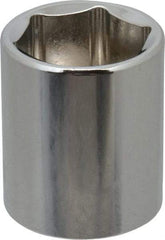 Paramount - 3/8" Drive, Standard Hand Socket - 6 Points, 1-3/16" OAL, Steel, Chrome Finish - Americas Industrial Supply