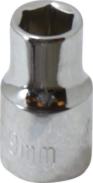 Paramount - 3/8" Drive, Standard Hand Socket - 6 Points, 1-3/16" OAL, Steel, Chrome Finish - Americas Industrial Supply