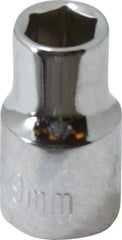 Paramount - 3/8" Drive, Standard Hand Socket - 6 Points, 1-3/16" OAL, Steel, Chrome Finish - Americas Industrial Supply