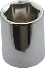 Paramount - 3/8" Drive, Standard Hand Socket - 6 Points, 1-3/16" OAL, Steel, Chrome Finish - Americas Industrial Supply