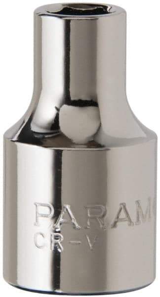 Paramount - 1/4", 3/8" Drive, Standard Hand Socket - 6 Points, 1-3/16" OAL, Steel, Chrome Finish - Americas Industrial Supply