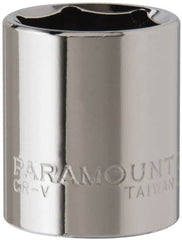 Paramount - 3/4", 3/8" Drive, Standard Hand Socket - 6 Points, 1-3/16" OAL, Steel, Chrome Finish - Americas Industrial Supply