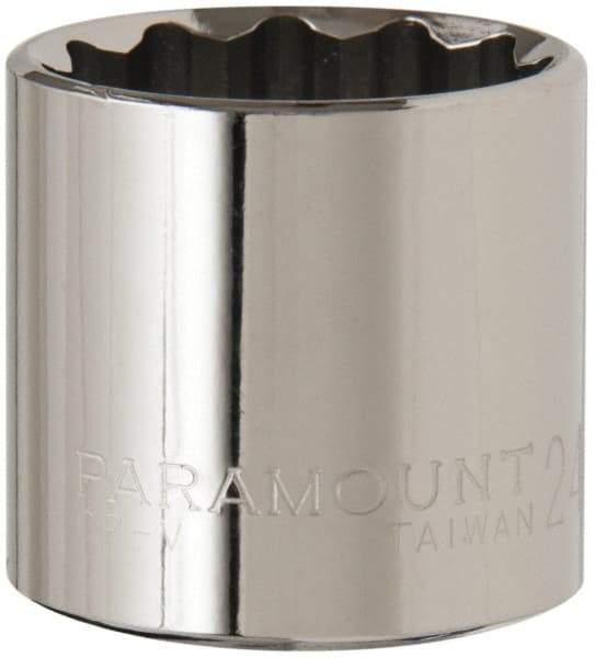 Paramount - 3/8" Drive, Standard Hand Socket - 12 Points, 1-3/16" OAL, Steel, Chrome Finish - Americas Industrial Supply