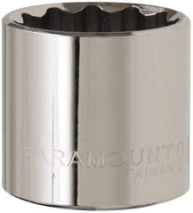 Paramount - 3/8" Drive, Standard Hand Socket - 12 Points, 1-3/16" OAL, Steel, Chrome Finish - Americas Industrial Supply