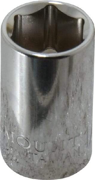 Paramount - 1/2", 3/8" Drive, Standard Hand Socket - 6 Points, 1-3/16" OAL, Steel, Chrome Finish - Americas Industrial Supply