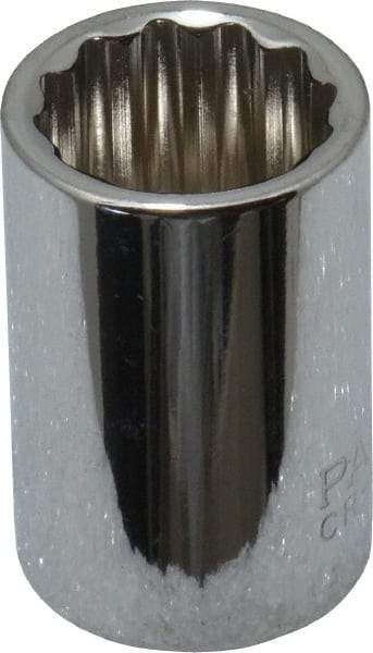 Paramount - 3/8" Drive, Standard Hand Socket - 12 Points, 1-3/16" OAL, Steel, Chrome Finish - Americas Industrial Supply