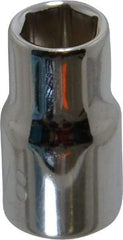 Paramount - 3/8", 3/8" Drive, Standard Hand Socket - 6 Points, 1-3/16" OAL, Steel, Chrome Finish - Americas Industrial Supply