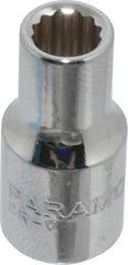 Paramount - 7/32", 1/4" Drive, Standard Hand Socket - 12 Points, 15/16" OAL, Steel, Chrome Finish - Americas Industrial Supply