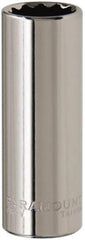 Paramount - 1/2", 1/4" Drive, Deep Hand Socket - 12 Points, 1-15/16" OAL, Steel, Chrome Finish - Americas Industrial Supply