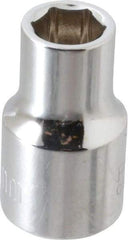 Paramount - 1/2" Drive, Standard Hand Socket - 6 Points, 1-1/2" OAL, Steel, Chrome Finish - Americas Industrial Supply