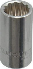 Paramount - 11/32", 1/4" Drive, Standard Hand Socket - 12 Points, 15/16" OAL, Steel, Chrome Finish - Americas Industrial Supply