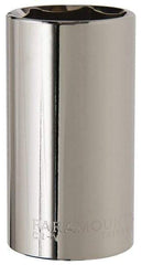 Paramount - 1-1/4", 1/2" Drive, Deep Hand Socket - 6 Points, 3-1/4" OAL, Steel, Chrome Finish - Americas Industrial Supply