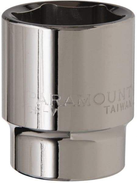 Paramount - 1/2" Drive, Standard Hand Socket - 6 Points, 1-1/2" OAL, Steel, Chrome Finish - Americas Industrial Supply