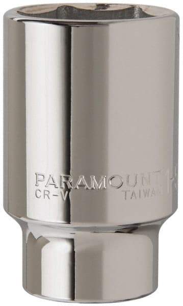 Paramount - 1-5/8", 3/4" Drive, Deep Hand Socket - 6 Points, 3-1/2" OAL, Steel, Chrome Finish - Americas Industrial Supply