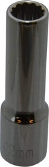 Paramount - 1/2" Drive, Deep Hand Socket - 12 Points, 3-9/32" OAL, Steel, Chrome Finish - Americas Industrial Supply