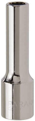 Paramount - 1/2" Drive, Deep Hand Socket - 12 Points, 3-3/32" OAL, Steel, Chrome Finish - Americas Industrial Supply