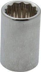 Paramount - 7/16", 1/4" Drive, Standard Hand Socket - 12 Points, 15/16" OAL, Steel, Chrome Finish - Americas Industrial Supply