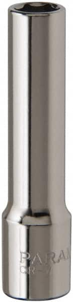 Paramount - 1/4", 1/4" Drive, Deep Hand Socket - 6 Points, 1-15/16" OAL, Steel, Chrome Finish - Americas Industrial Supply