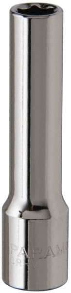 Paramount - 1/4" Drive, Deep Hand Socket - 6 Points, 1-15/16" OAL, Steel, Chrome Finish - Americas Industrial Supply