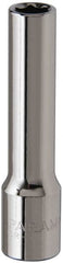 Paramount - 1/4" Drive, Deep Hand Socket - 6 Points, 1-15/16" OAL, Steel, Chrome Finish - Americas Industrial Supply