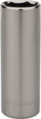 Paramount - 1/2", 1/4" Drive, Deep Hand Socket - 6 Points, 1-15/16" OAL, Steel, Chrome Finish - Americas Industrial Supply