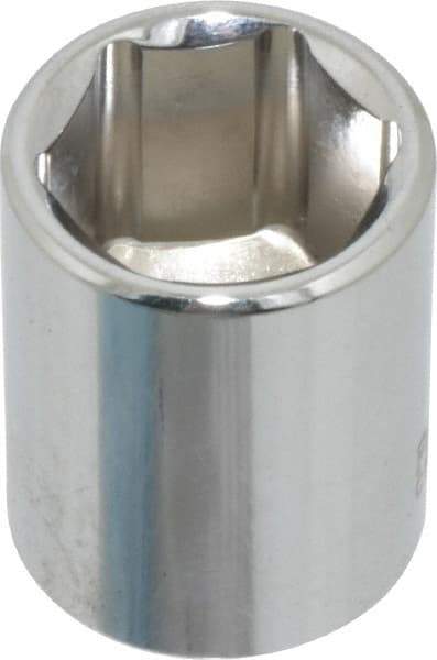 Paramount - 9/16", 1/4" Drive, Standard Hand Socket - 6 Points, 15/16" OAL, Steel, Chrome Finish - Americas Industrial Supply