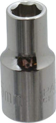 Paramount - 1/4" Drive, Standard Hand Socket - 6 Points, 15/16" OAL, Steel, Chrome Finish - Americas Industrial Supply