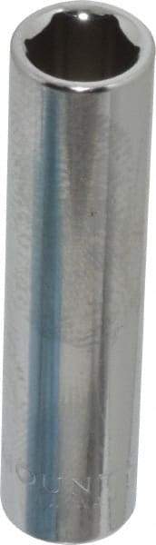 Paramount - 5/16", 1/4" Drive, Deep Hand Socket - 6 Points, 1-15/16" OAL, Steel, Chrome Finish - Americas Industrial Supply