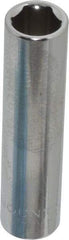 Paramount - 5/16", 1/4" Drive, Deep Hand Socket - 6 Points, 1-15/16" OAL, Steel, Chrome Finish - Americas Industrial Supply