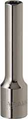 Paramount - 3/16", 1/4" Drive, Deep Hand Socket - 12 Points, 1-15/16" OAL, Steel, Chrome Finish - Americas Industrial Supply