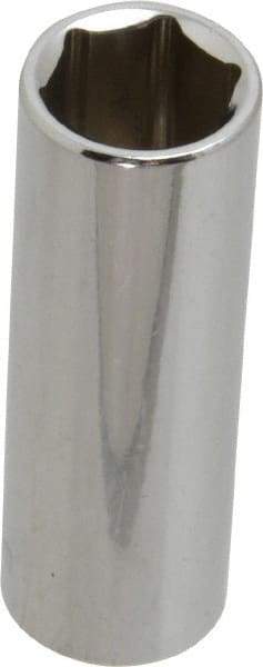 Paramount - 1/4" Drive, Deep Hand Socket - 6 Points, 1-15/16" OAL, Steel, Chrome Finish - Americas Industrial Supply