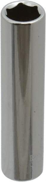 Paramount - 1/4" Drive, Deep Hand Socket - 6 Points, 1-15/16" OAL, Steel, Chrome Finish - Americas Industrial Supply