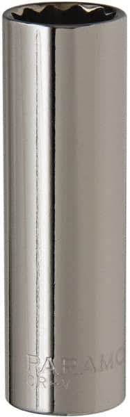 Paramount - 11/16", 1/2" Drive, Deep Hand Socket - 12 Points, 3-3/32" OAL, Steel, Chrome Finish - Americas Industrial Supply