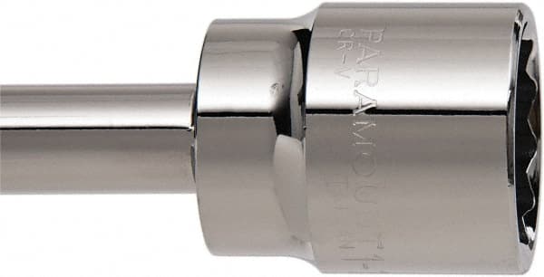 Paramount - 1-1/8", 1/2" Drive, Standard Hand Socket - 12 Points, 1-1/2" OAL, Steel, Chrome Finish - Americas Industrial Supply