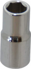 Paramount - 1/4" Drive, Standard Hand Socket - 6 Points, 15/16" OAL, Steel, Chrome Finish - Americas Industrial Supply