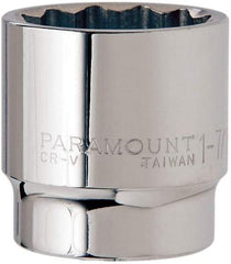 Paramount - 1-7/16", 1/2" Drive, Standard Hand Socket - 12 Points, 1-1/2" OAL, Steel, Chrome Finish - Americas Industrial Supply