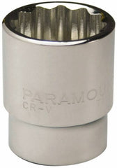 Paramount - 13/16", 1/2" Drive, Standard Hand Socket - 12 Points, 1-1/2" OAL, Steel, Chrome Finish - Americas Industrial Supply