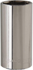 Paramount - 1-1/8", 1/2" Drive, Deep Hand Socket - 6 Points, 3-3/32" OAL, Steel, Chrome Finish - Americas Industrial Supply