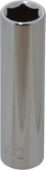 Paramount - 11/32", 1/4" Drive, Deep Hand Socket - 6 Points, 1-15/16" OAL, Steel, Chrome Finish - Americas Industrial Supply