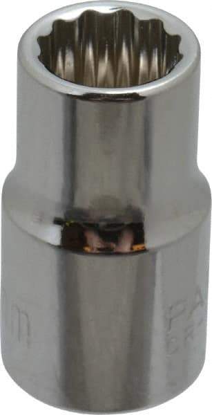 Paramount - 3/8" Drive, Standard Hand Socket - 12 Points, 1-3/16" OAL, Steel, Chrome Finish - Americas Industrial Supply