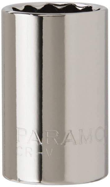 Paramount - 11/16", 1/2" Drive, Standard Hand Socket - 12 Points, 1-1/2" OAL, Steel, Chrome Finish - Americas Industrial Supply