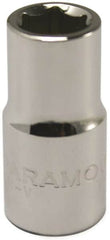 Paramount - 3/8" Drive, Deep Hand Socket - 12 Points, 2-1/2" OAL, Steel, Chrome Finish - Americas Industrial Supply