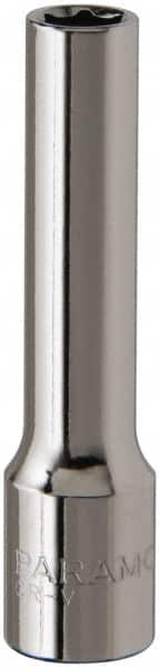 Paramount - 7/32", 1/4" Drive, Deep Hand Socket - 6 Points, 1-15/16" OAL, Steel, Chrome Finish - Americas Industrial Supply